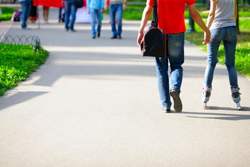 people on roller skates