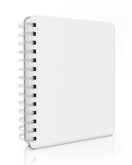 empty spiral notebook isolated on white background