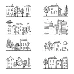 Obraz premium Houses doodles