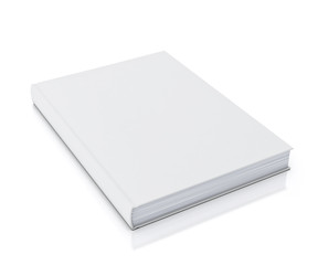 empty white book isolated on white background