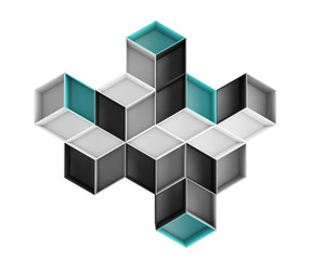 3d abstract colorful rhombus composition