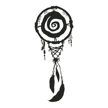 dream carcher black silhouette native american symbol