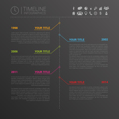 Modern horizontal timeline design template. Vector
