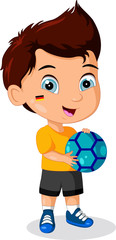 Illustration of Little Kid Soccer Boy