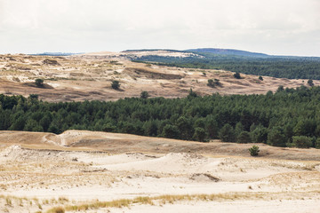 Large sand dune in Baltic states. Lithuania, Nida. The Curonian Spit