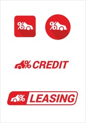 Auto credit and leasing icon and logo