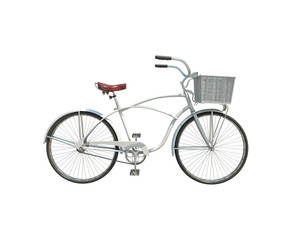 3d model of white retro bicycle