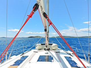 voyage on yacht in blue Adriatic sea