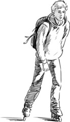 boy on the rollers scates