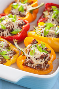 stuffed paprika with meat and vegetables