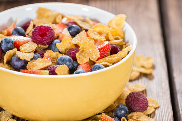 Portion of Cornflakes with Berries