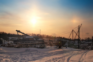 sunset over the quarry in winter © vladimircaribb