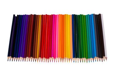 back to school multicolored pencils isolated on white background