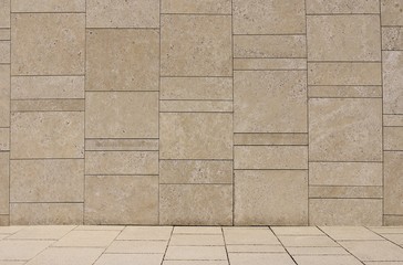 Wand und Boden aus Natur Stein; Hintergrund  leer