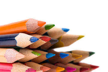 back to school multicolored pencils isolated on white background