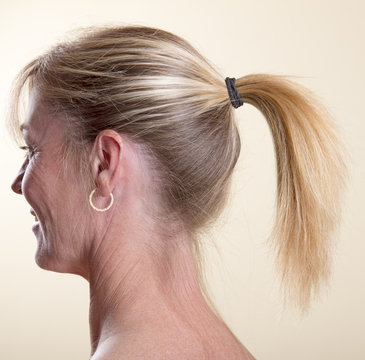 Woman with ponytail hairstyle