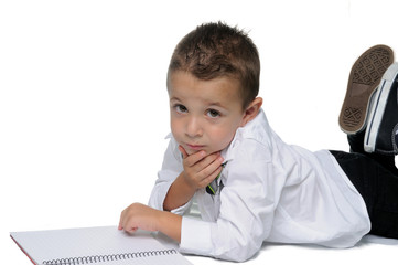 Smiling child on their first day of school