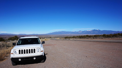 Fototapeta na wymiar Truck and highway in Arizona, USA