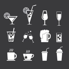 Vector drinks  icons set