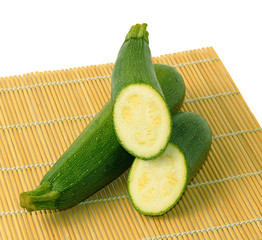 Close-up of slided Japanese cucumber