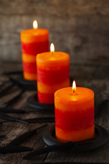 Fototapeta na wymiar candles on the table for Halloween