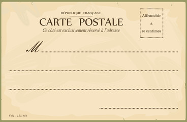 Reverse of vintage postcard.