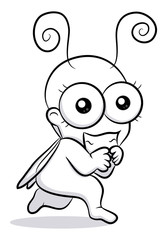 An illustration of a cute funny bug.