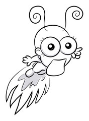 An illustration of a cute funny bug.