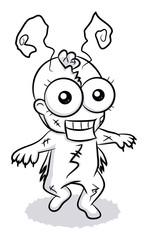 An illustration of a funny zombie-bug.