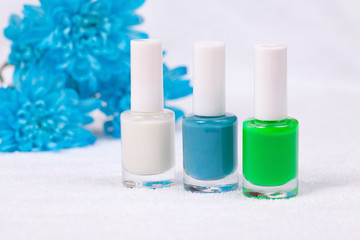 Fototapeta na wymiar Colorful nails polish for manicure