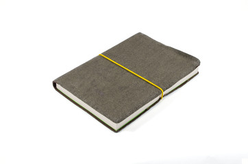 old velvet notebook on white
