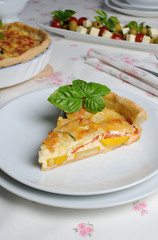 quiche with zucchini and tomato baked cheese