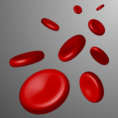 Illustration of healthy red blood cells - erythrocytes