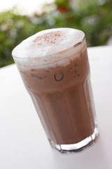 Ice chocolate on a table