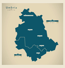 Moderne Landkarte - Umbria IT