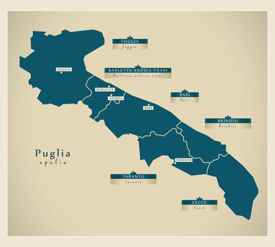 Moderne Landkarte - Puglia IT