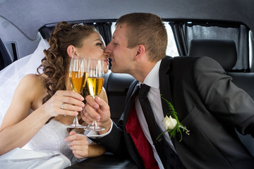 happy wedding couple