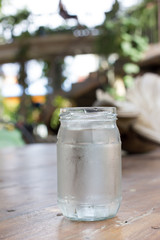 Glass of water with ice