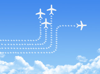 Plane on Cloud shaped ,dream concept