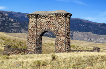 Stone Archway Entrance to Yellowstone National Park