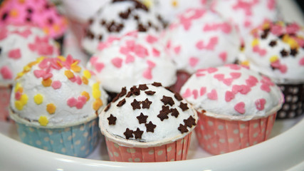 Many Colorful Cup Cakes