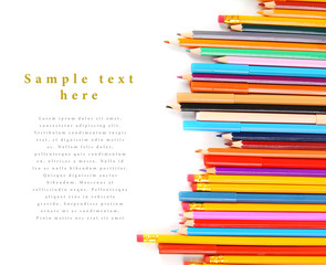School tools and accessories on a white background.