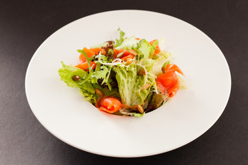 Japanese salad with salmon