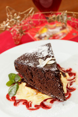 Fototapeta na wymiar Christmas chocolate cake