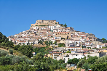 Fototapeta na wymiar Panoramic view of Rocca Imperiale. Calabria. Italy.