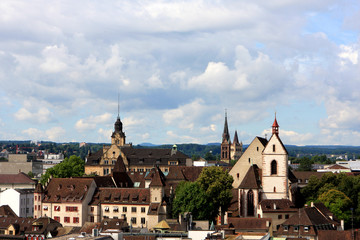 Fototapeta premium View of Basel from Munster, Switzerland