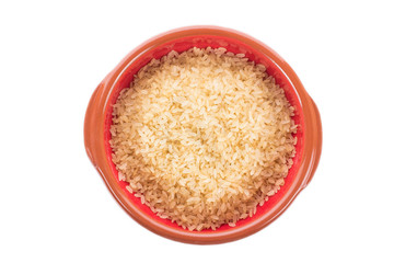 Ceramic bowl with dry rice