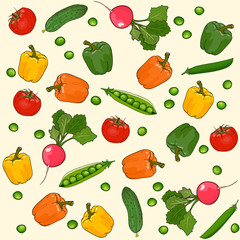 Vegetables seamless vector pattern