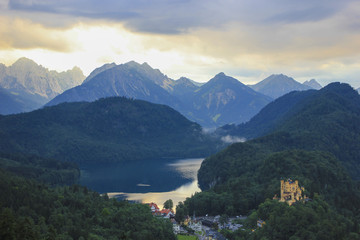 Fototapeta na wymiar Hohenschwangau castle in the Bavarian Alps - Germany