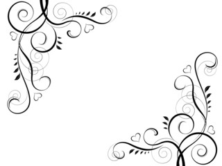 abstract floral black decorative element frame